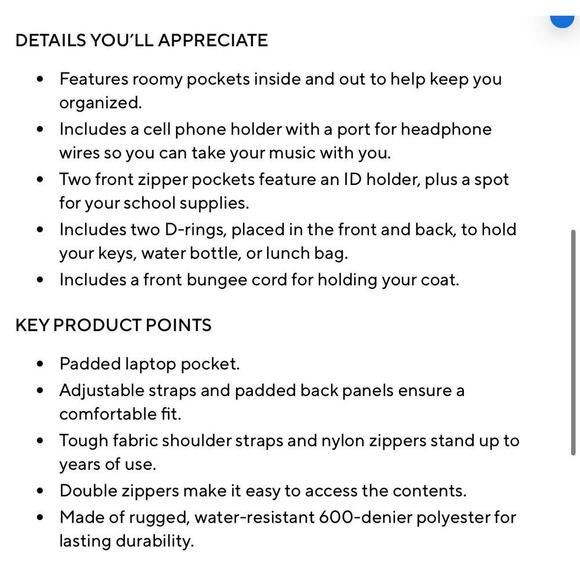 Pottery Barn Teen Gear-Up Navy Anchor Backpack Embroidered Reese - Picture 11 of 11